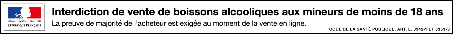French legal notice prohibiting the sale of alcoholic drinks to people under 18
