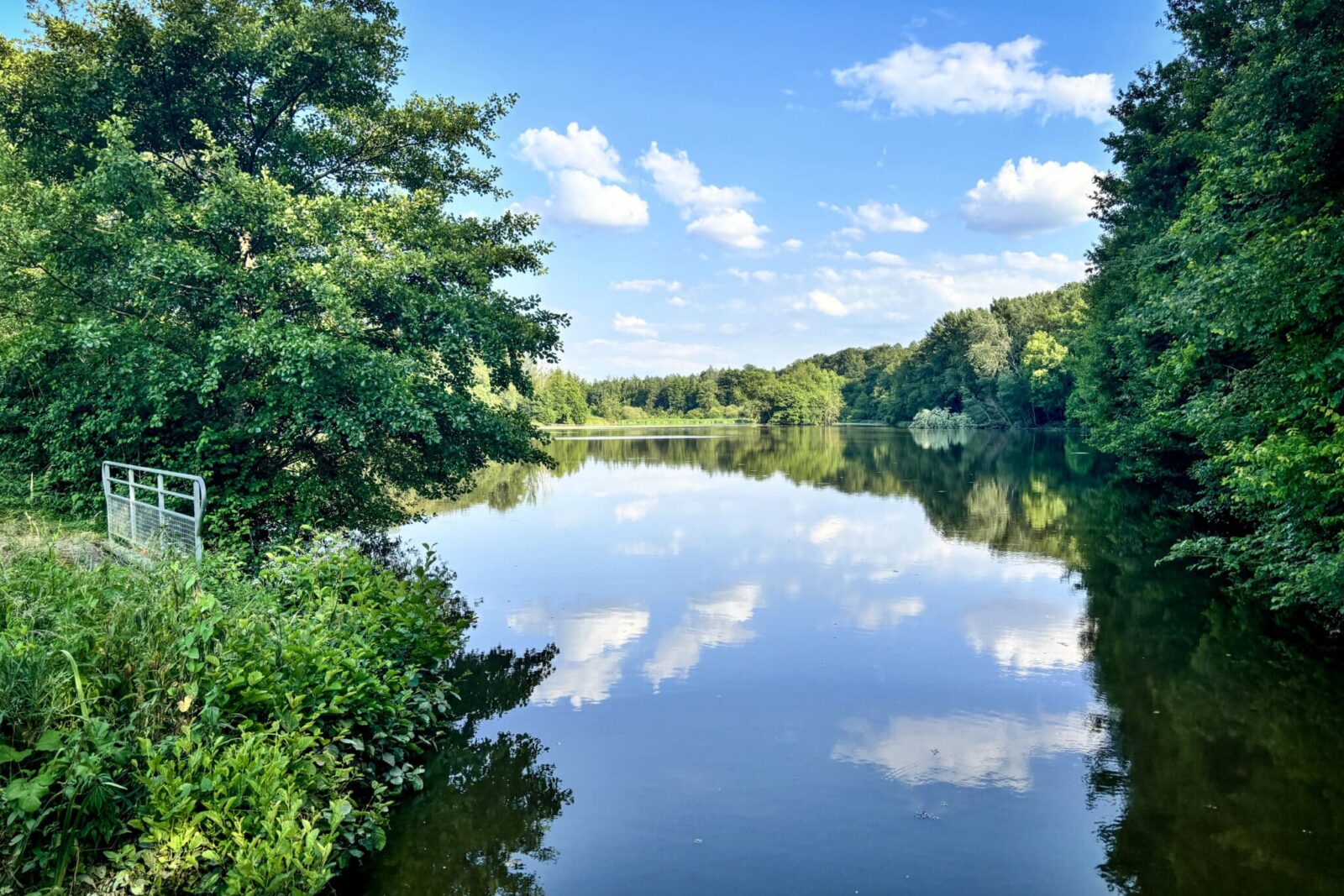 Vue sur l’étang et les arbres autour du château-monastère de la Corroirie, parfait pour une privatisation